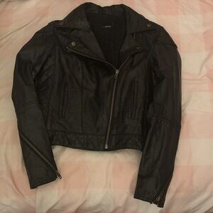 asos petite real leather jacket ♡